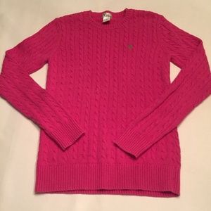 Lilly Pulitzer Women's Pink Cable Knit Cotton Swea